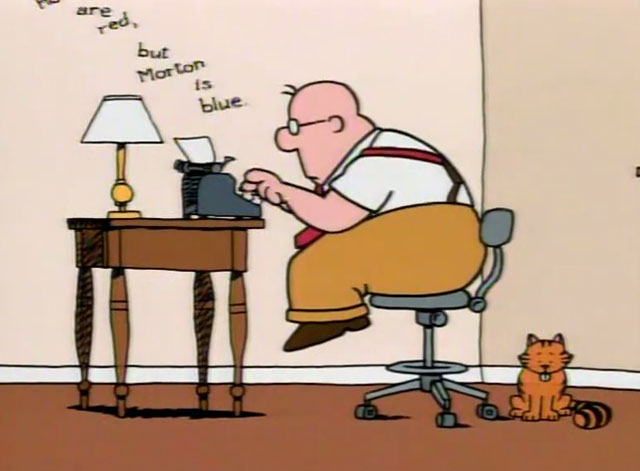 Schoolhouse Rock - The Tale of Mr. Morton - typing poem with orange tabby cat