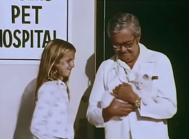The Secrets of Isis - Lucky - girl Bobbi with Dr. Roberts Robert Forward holding white cat Stuart