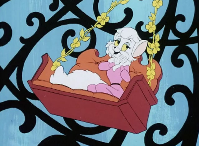 The Secret Lives of Waldo Kitty - Cat Man - cartoon white cat Felicia in cage