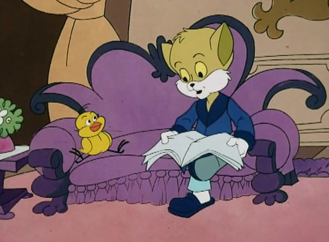 The Secret Lives of Waldo Kitty - Cat Man - cartoon Waldo Kitty cat with Sparrow