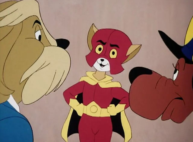 The Secret Lives of Waldo Kitty - Cat Man - cartoon Cat Man with the Commissioner and Officer dogs