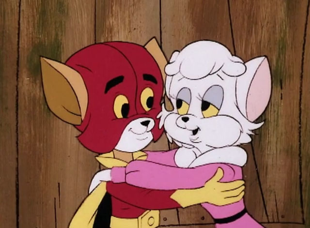 The Secret Lives of Waldo Kitty - Cat Man - cartoon Cat Man with grateful white cat Felicia