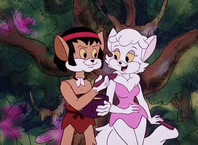 The Secret Lives of Waldo Kitty - Catzan of the Apes - cartoon ginger and white cat Catzan with white Persian cat Lady Vain