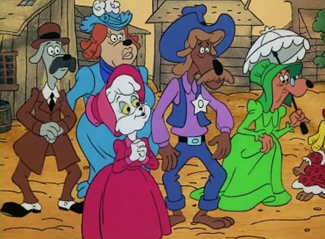 The Secret Lives of Waldo Kitty - The Lone Kitty - cartoon white cat Felicia looking concerned with townsfolk