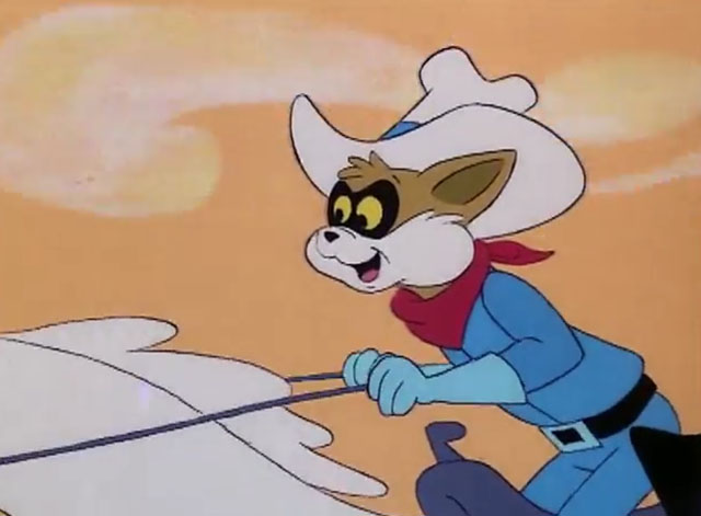 The Secret Lives of Waldo Kitty - The Lone Kitty - cartoon ginger and white cat The Lone Kitty on white horse Sterling