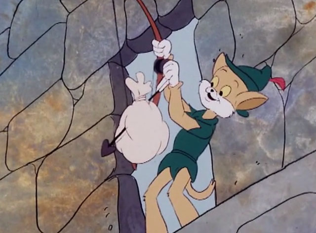 The Secret Lives of Waldo Kitty - Robin Cat - ginger and white cartoon tabby cat as Robin Cat stealing money