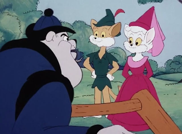 The Secret Lives of Waldo Kitty - Robin Cat - ginger and white cartoon Robin Cat with white Maid Felicia and Sheriff Tyrone