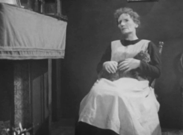 Sergeant Cork - File 2534: The Case of the Public Paragon - Mrs. Archer Ann Tirard sitting in rocking chair with tabby cat on lap