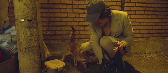 Squid Game - Red Light, Green Light - Gi-hun Lee Jung-jae with Bengal cat in alley