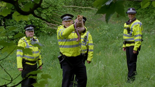 A Touch of Frost - If Dogs Run Free, Part One - police officer holding up ginger and white tabby cat