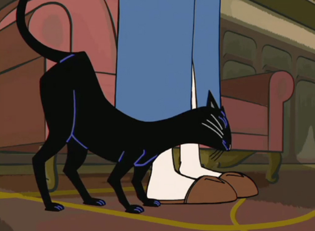The Venture Bros. - Eeny Meeny Miney Magic - black cat Simba rubbing against Dr. Venture's leg
