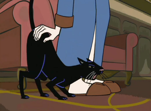 The Venture Bros. - Eeny Meeny Miney Magic - black cat Simba being petted by Dr. Venture
