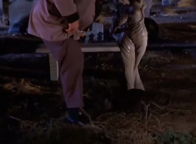 The Wild Wild West - The Night of the Sabatini Death - tabby cat at Ned's feet in cemetery