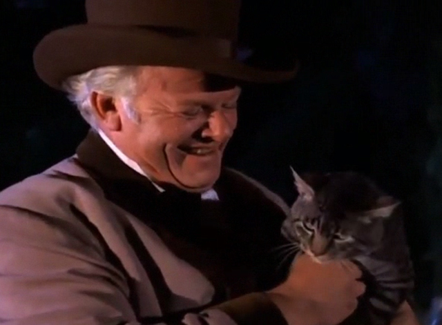 The Wild Wild West - The Night of the Sabatini Death - Ned Alan Hale Jr. holding tabby cat in cemetery