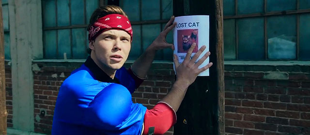 Don't Stop - 5 Seconds of Summer - Ashton Irwin as SmAsh! superhero looking at lost cat poster