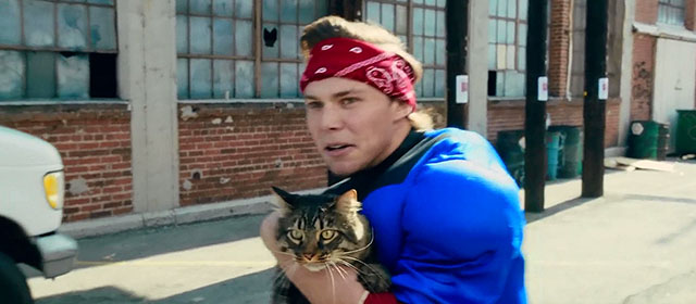 Don't Stop - 5 Seconds of Summer - Ashton Irwin as SmAsh! superhero holding longhair tabby cat