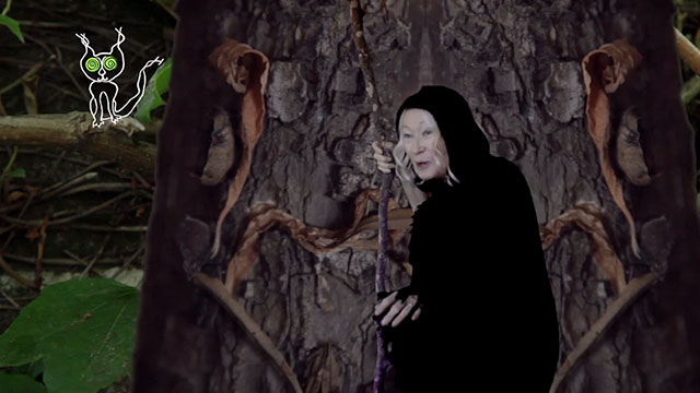 Ghost Cat - Ann Magnuson - as old woman in the woods looking for the cartoon cat
