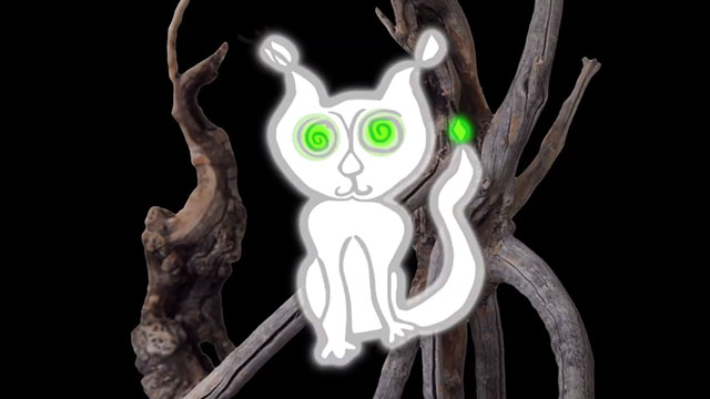 Ghost Cat - Ann Magnuson - white cartoon cat