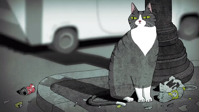 The Turning Point - Wantaways - cartoon tabby cat on sidewalk